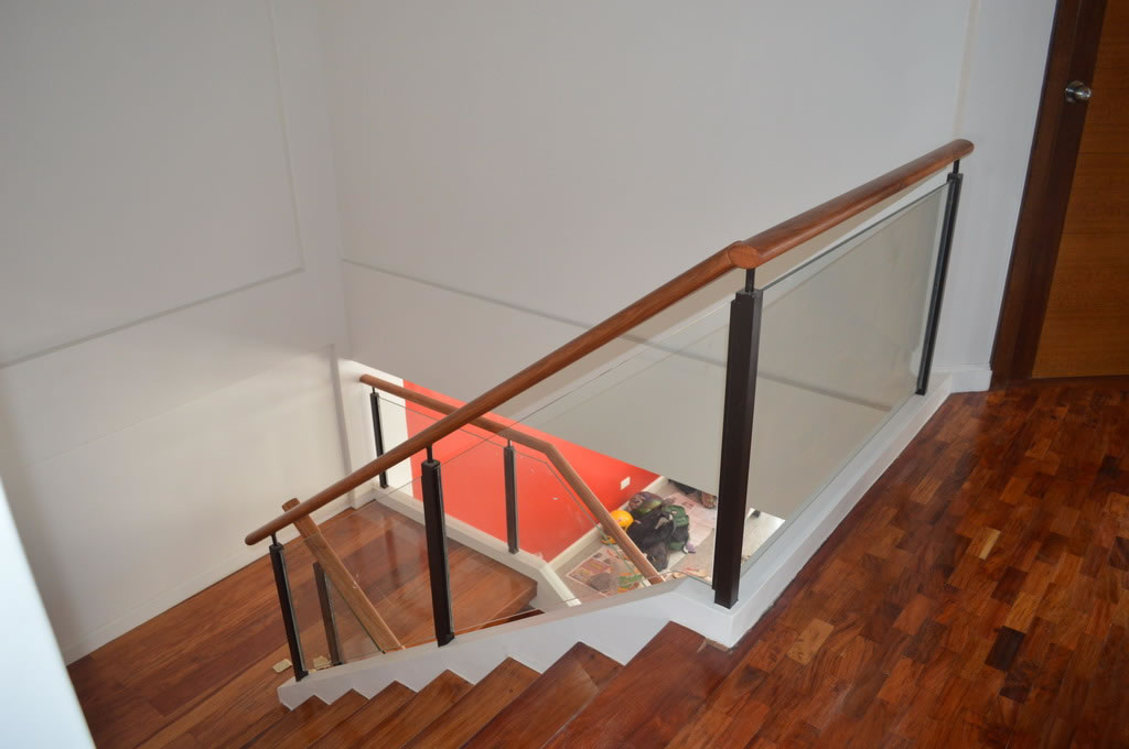 Glass Railing in wrought Iron Frame