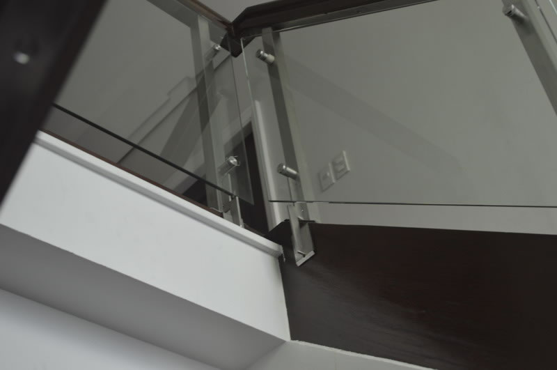 Glass Stair Railing Side Post Mounted
